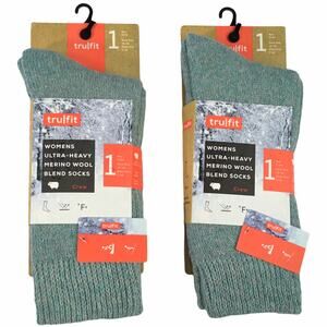 Trufit Merino Wool Blend Socks Women's 2 Pair Green